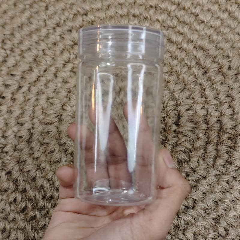 200ml Round PET Jar + 53mm PET Clear Transparent Cap