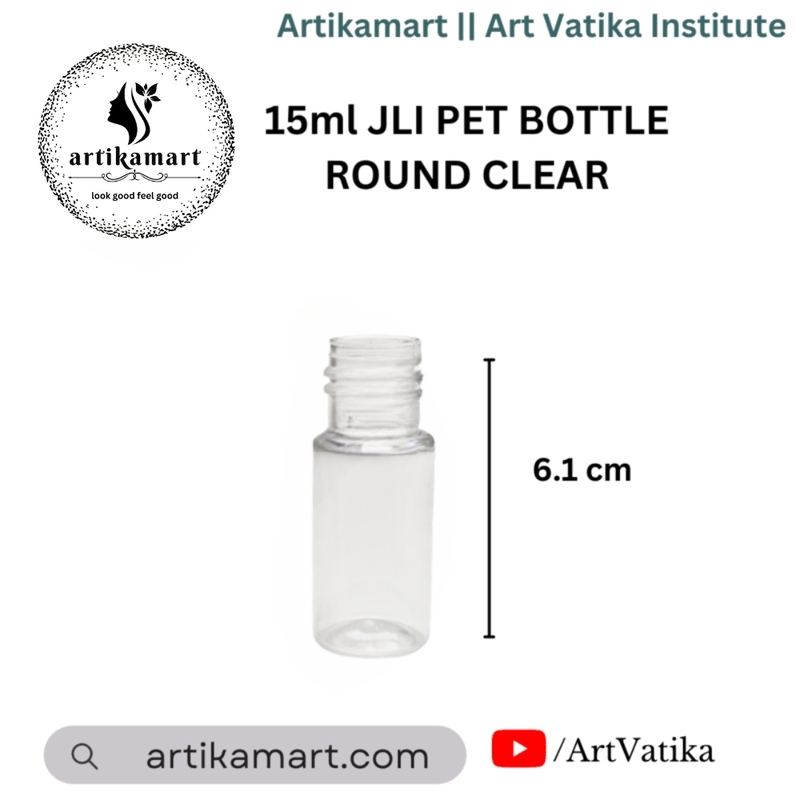 15ml JLI PET BOTTLE ROUND CLEAR - 20mm Neck