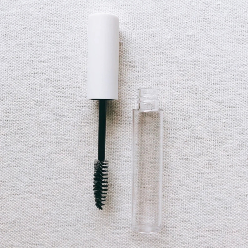 Mascara - ROUND - White Cap - 4ml - Tall Clear Container - Glossy