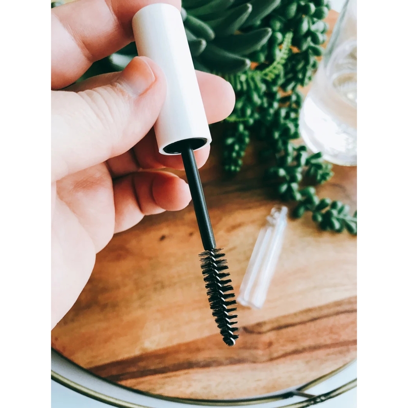 Mascara - ROUND - White Cap - 4ml - Tall Clear Container - Glossy