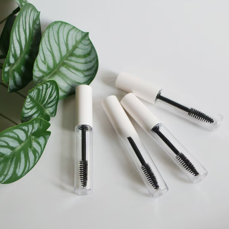 Mascara - ROUND - White Cap - 4ml - Tall Clear Container - Glossy