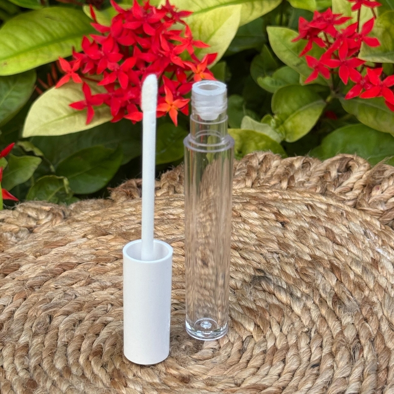 Lipstick - ROUND - White Cap - 4ml - Tall Container - Acrylic