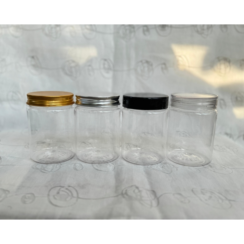 250ml Round PET Jar + 63mm PET Clear Transparent Cap