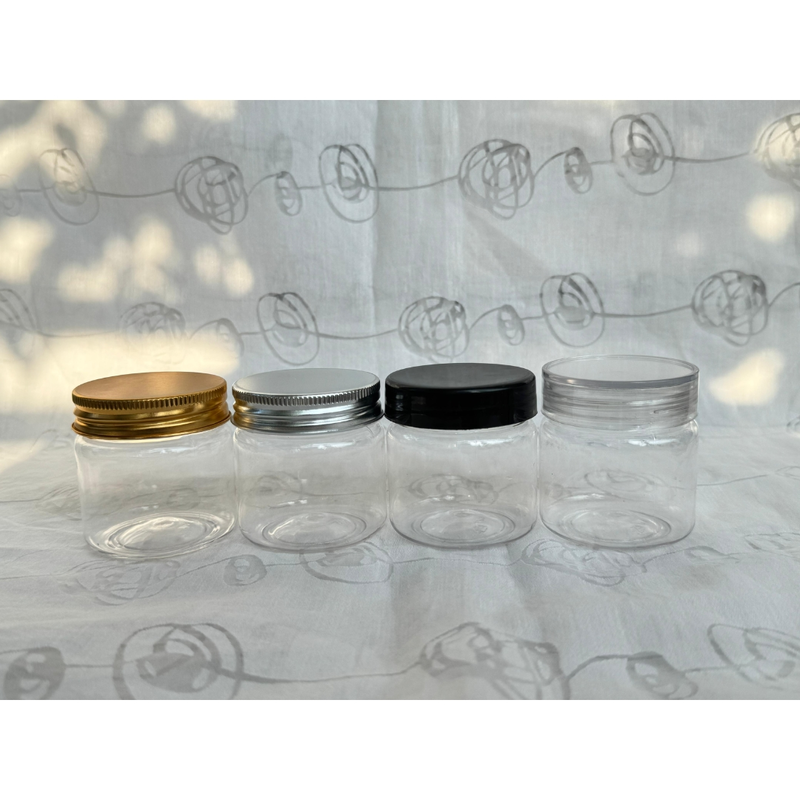 100ml Round PET Jar + 53mm PET Clear Transparent Cap