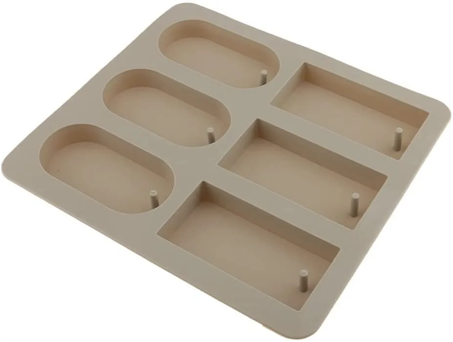 Silicon Mold Hanging 6 Cavity - Rectangle + Round