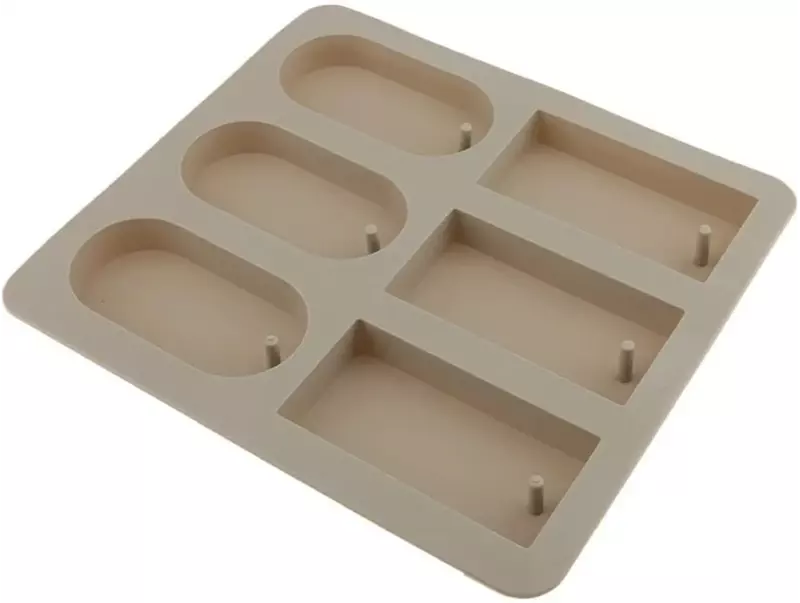 Silicon Mold Hanging 6 Cavity - Rectangle + Round