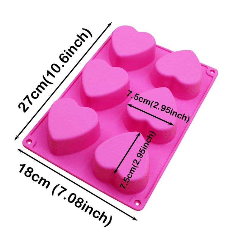 Silicon Mold Heart 6 Cavity - 100g