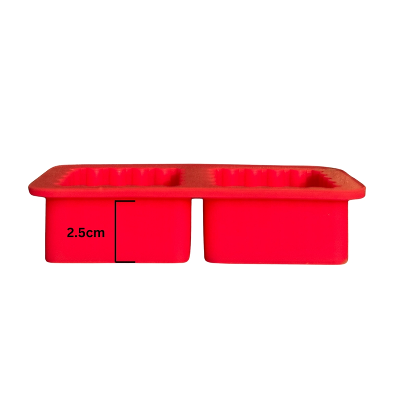 Silicon Mold Candle Crinkle Square Grip 2 Cavity