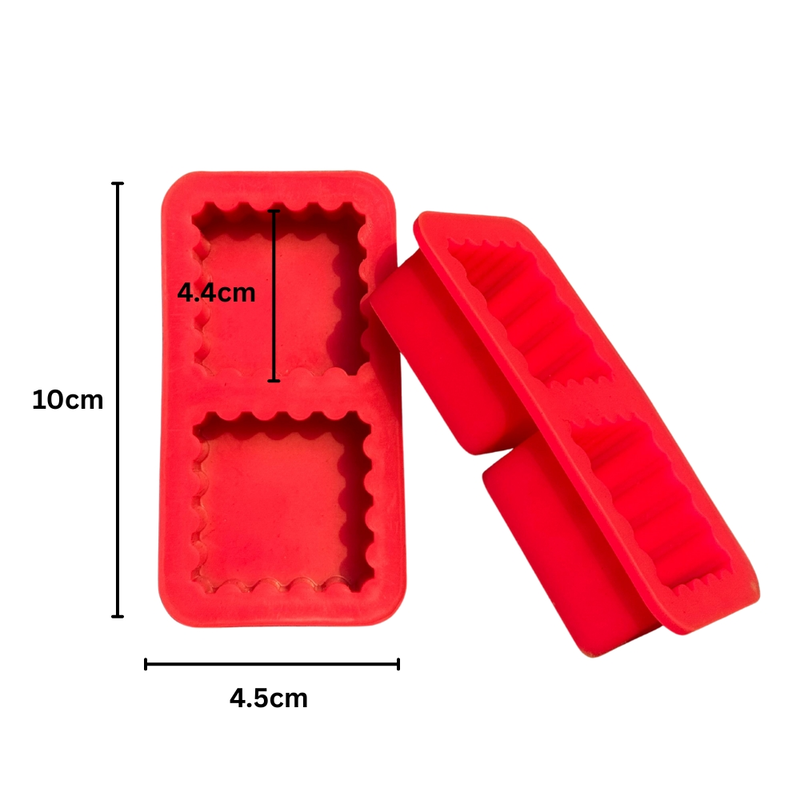 Silicon Mold Candle Crinkle Square Grip 2 Cavity