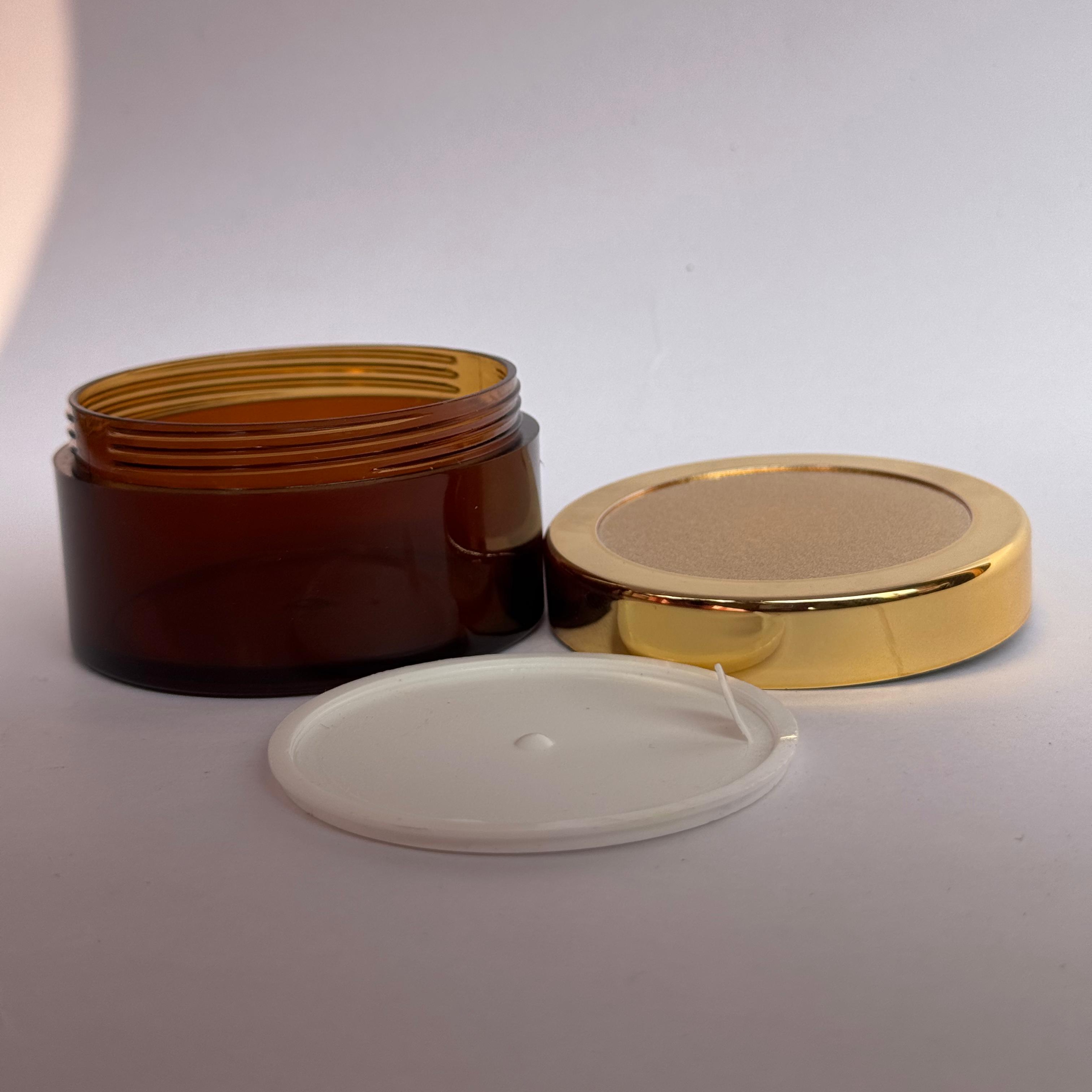 Acrylic San Jar Amber + White Inner + Gold Cap - 50g