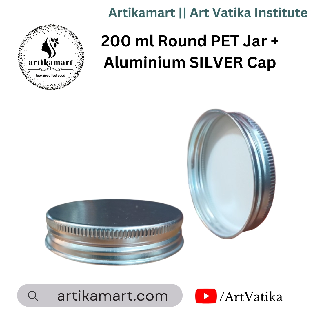 200ml Round PET Jar + 63mm Aluminium SILVER Cap 200ml Round PET Jar + 63mm Aluminium SILVER Cap