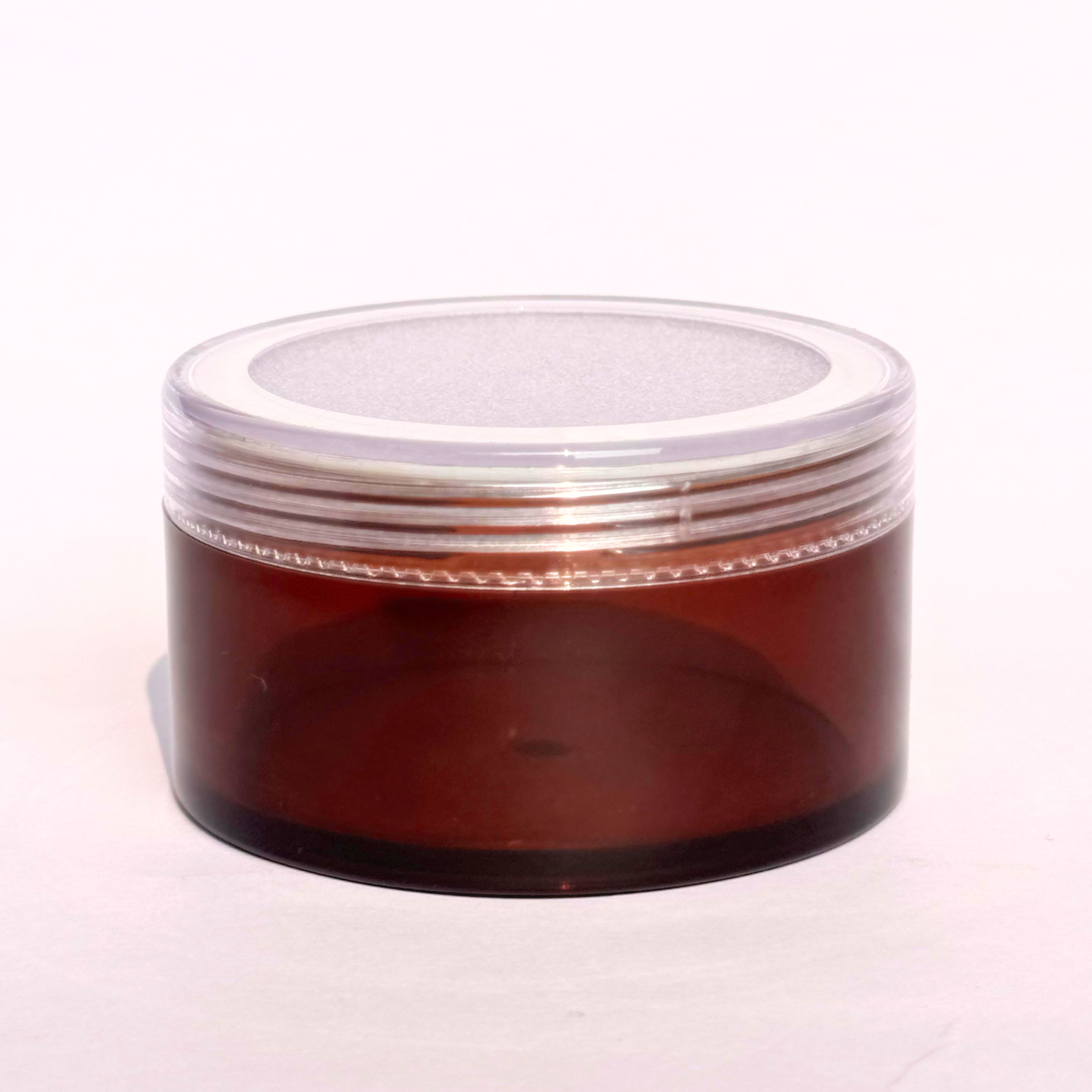 Acrylic San Jar Amber + White Inner + Transparent Cap - 50g