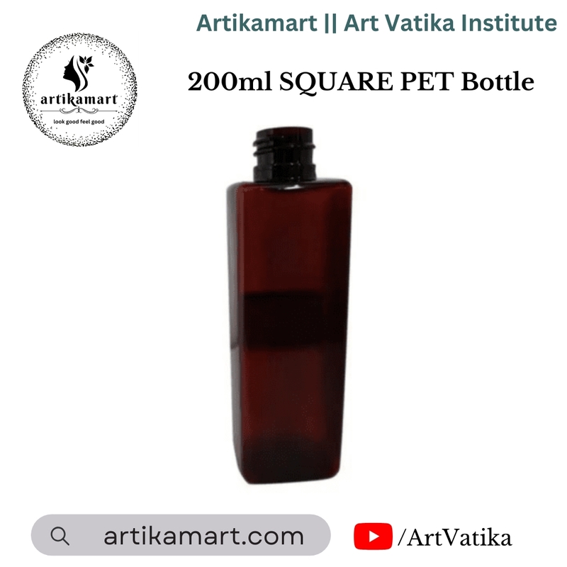 200ml SQUARE PET Bottle AMBER - 24mm Neck