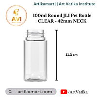 100ml Round JLI Pet Bottle CLEAR - 42mm NECK