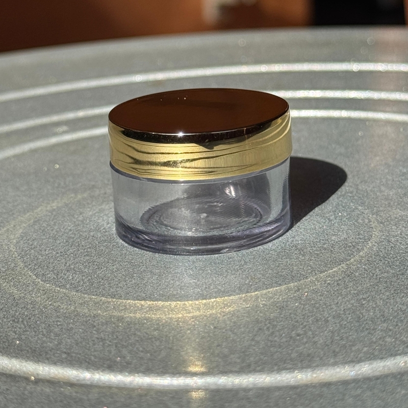 Acrylic San Jar + White Wad + Gold Cap - 5g