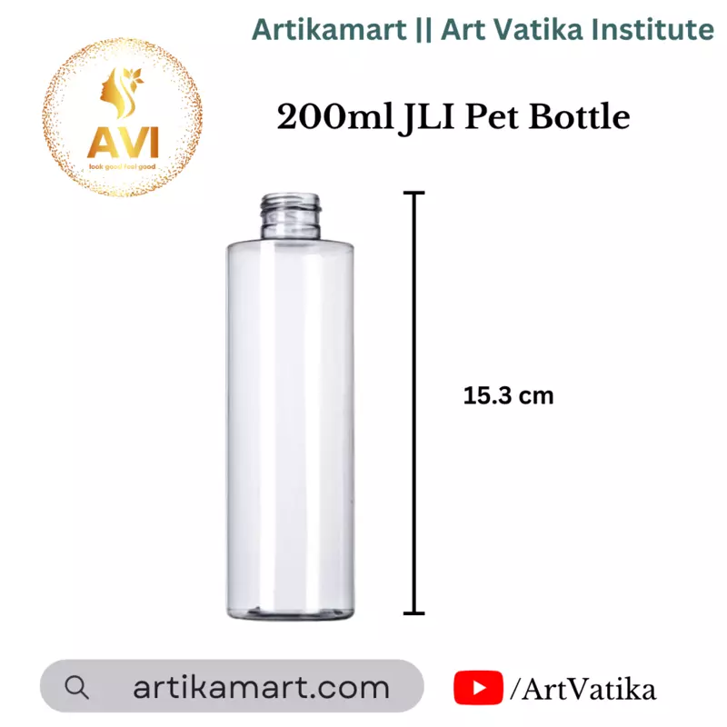 200ml JLI Pet Bottle CLEAR - 24mm NECK