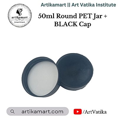 50ml Round PET Jar + Black Cap 50ml Round PET Jar + Black Cap