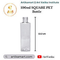 100ml SQUARE PET Bottle CLEAR - 20mm Neck