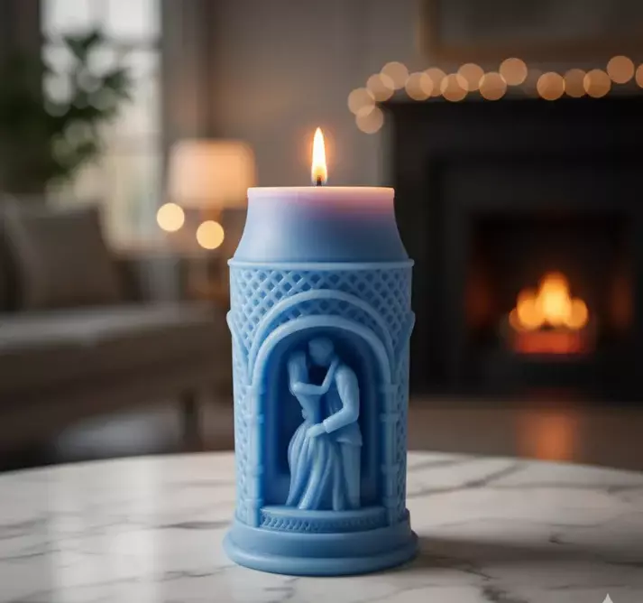 Silicon Mold Candle Valentine  Romantic Love Pillar