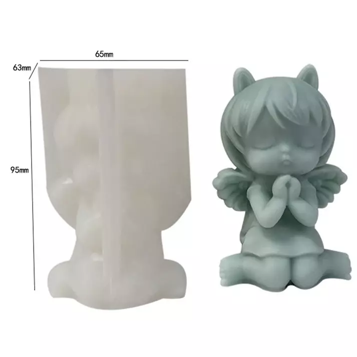 Silicon Mold Cute Brown Angel Girl